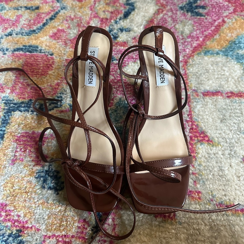 Steve Madden Brown Lace-up Heels